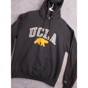 UCLA Hoodie Mens Medium Champion Emboridered Heather Gray Fleece NCAA Bruins